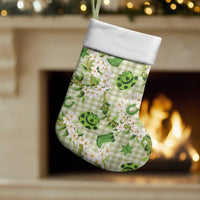 Mokihana Maile Ilima Leis Paniolo Palaka Christmas Stocking Hawaiian Omaomo Ala Spirit LT9 Set of 2 Green - Polynesian Pride