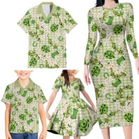 Mokihana Maile Ilima Leis Paniolo Palaka Family Matching Long Sleeve Bodycon Dress and Hawaiian Shirt Hawaiian Omaomo Ala Spirit LT9 - Polynesian Pride