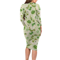 Mokihana Maile Ilima Leis Paniolo Palaka Family Matching Long Sleeve Bodycon Dress and Hawaiian Shirt Hawaiian Omaomo Ala Spirit LT9 - Polynesian Pride