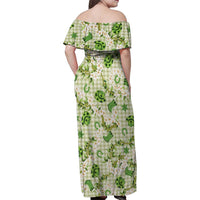 Mokihana Maile Ilima Leis Paniolo Palaka Family Matching Off Shoulder Maxi Dress and Hawaiian Shirt Hawaiian Omaomo Ala Spirit LT9 - Polynesian Pride