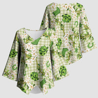 Mokihana Maile Ilima Leis Paniolo Palaka Kimono Sleeve Blouse Hawaiian Omaomo Ala Spirit LT9 - Polynesian Pride