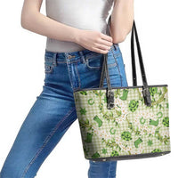 Mokihana Maile Ilima Leis Paniolo Palaka Leather Tote Bag Hawaiian Omaomo Ala Spirit LT9 - Polynesian Pride