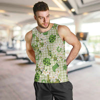 Mokihana Maile Ilima Leis Paniolo Palaka Men Tank Top Hawaiian Omaomo Ala Spirit LT9 Green - Polynesian Pride