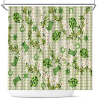 Mokihana Maile Ilima Leis Paniolo Palaka Shower Curtain Hawaiian Omaomo Ala Spirit LT9 Green - Polynesian Pride
