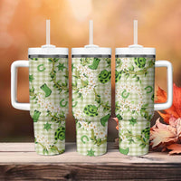 Mokihana Maile Ilima Leis Paniolo Palaka Tumbler With Handle Hawaiian Omaomo Ala Spirit LT9 - Polynesian Pride