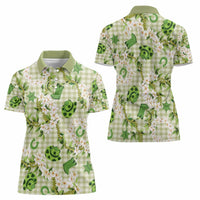 Mokihana Maile Ilima Leis Paniolo Palaka Women Polo Shirt Hawaiian Omaomo Ala Spirit LT9 - Polynesian Pride