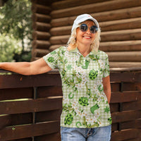 Mokihana Maile Ilima Leis Paniolo Palaka Women Polo Shirt Hawaiian Omaomo Ala Spirit LT9 - Polynesian Pride