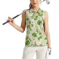 Mokihana Maile Ilima Leis Paniolo Palaka Women Sleeveless Polo Shirt Hawaiian Omaomo Ala Spirit LT9 - Polynesian Pride