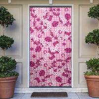 Mokihana Maile Ilima Leis Paniolo Palaka Door Cover Hawaiian Omaomo Ulaula Spirit LT9 Pink - Polynesian Pride