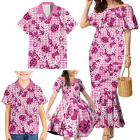Mokihana Maile Ilima Leis Paniolo Palaka Family Matching Mermaid Dress and Hawaiian Shirt Hawaiian Omaomo Ulaula Spirit LT9 - Polynesian Pride
