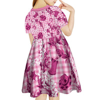 Mokihana Maile Ilima Leis - Paniolo Palaka Kid Short Sleeve Dress - Hawaiian Omaomo Ulaula Spirit LT9 - Polynesian Pride