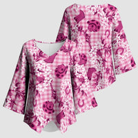 Mokihana Maile Ilima Leis Paniolo Palaka Kimono Sleeve Blouse Hawaiian Omaomo Ulaula Spirit LT9 - Polynesian Pride