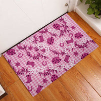 Mokihana Maile Ilima Leis Paniolo Palaka Rubber Doormat Hawaiian Omaomo Ulaula Spirit LT9 - Polynesian Pride