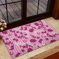Mokihana Maile Ilima Leis Paniolo Palaka Rubber Doormat Hawaiian Omaomo Ulaula Spirit LT9 - Polynesian Pride