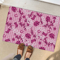 Mokihana Maile Ilima Leis Paniolo Palaka Rubber Doormat Hawaiian Omaomo Ulaula Spirit LT9 - Polynesian Pride