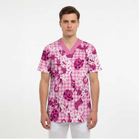 Mokihana Maile Ilima Leis Paniolo Palaka Scrub Top Hawaiian Omaomo Ulaula Spirit LT9 - Polynesian Pride