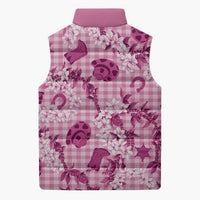 Mokihana Maile Ilima Leis Paniolo Palaka Sleeveless Puffer Jacket Hawaiian Omaomo Ulaula Spirit LT9 - Polynesian Pride