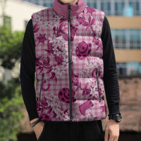 Mokihana Maile Ilima Leis Paniolo Palaka Sleeveless Puffer Jacket Hawaiian Omaomo Ulaula Spirit LT9 - Polynesian Pride