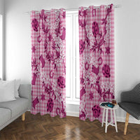 Mokihana Maile Ilima Leis Paniolo Palaka Window Curtain Hawaiian Omaomo Ulaula Spirit LT9 With Grommets Pink - Polynesian Pride