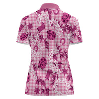 Mokihana Maile Ilima Leis Paniolo Palaka Women Polo Shirt Hawaiian Omaomo Ulaula Spirit LT9 - Polynesian Pride