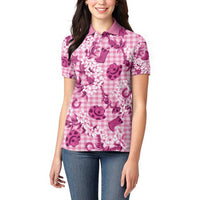 Mokihana Maile Ilima Leis Paniolo Palaka Women Polo Shirt Hawaiian Omaomo Ulaula Spirit LT9 - Polynesian Pride