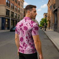 Mokihana Maile Ilima Leis Paniolo Palaka Zipper Polo Shirt Hawaiian Omaomo Ulaula Spirit LT9 - Polynesian Pride