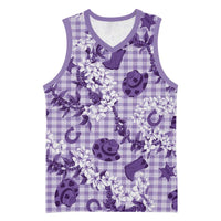 Mokihana Maile Ilima Leis Paniolo Palaka Basketball Jersey Hawaiian Poni Spirit LT9 Unisex Purple - Polynesian Pride