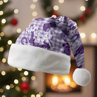 Mokihana Maile Ilima Leis Paniolo Palaka Christmas Santa Hat Hawaiian Poni Spirit LT9 Without Fur Purple - Polynesian Pride
