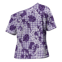 Mokihana Maile Ilima Leis Paniolo Palaka Cross Shoulder Shirt Hawaiian Poni Spirit LT9 - Polynesian Pride