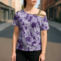 Mokihana Maile Ilima Leis Paniolo Palaka Cross Shoulder Shirt Hawaiian Poni Spirit LT9 - Polynesian Pride