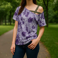 Mokihana Maile Ilima Leis Paniolo Palaka Cross Shoulder Shirt Hawaiian Poni Spirit LT9 - Polynesian Pride
