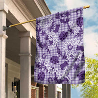 Mokihana Maile Ilima Leis Paniolo Palaka Garden Flag Hawaiian Poni Spirit LT9 House Flag Purple - Polynesian Pride