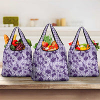 Mokihana Maile Ilima Leis Paniolo Palaka Grocery Bag Hawaiian Poni Spirit LT9 3-pack One Size Purple - Polynesian Pride