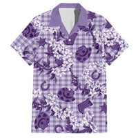 Mokihana Maile Ilima Leis Paniolo Palaka Hawaiian Shirt Hawaiian Poni Spirit LT9 Purple - Polynesian Pride