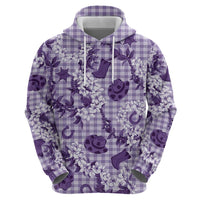 Mokihana Maile Ilima Leis - Paniolo Palaka Hoodie - Hawaiian Poni Spirit LT9 - Polynesian Pride