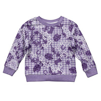 Mokihana Maile Ilima Leis Paniolo Palaka Kid Ugly Christmas Sweater Hawaiian Poni Spirit LT9 Kid Purple - Polynesian Pride