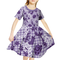 Mokihana Maile Ilima Leis Paniolo Palaka Kid Short Sleeve Dress Hawaiian Poni Spirit LT9 - Polynesian Pride