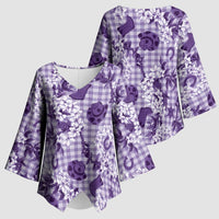 Mokihana Maile Ilima Leis Paniolo Palaka Kimono Sleeve Blouse Hawaiian Poni Spirit LT9 - Polynesian Pride