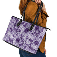 Mokihana Maile Ilima Leis Paniolo Palaka Leather Tote Bag Hawaiian Poni Spirit LT9 - Polynesian Pride
