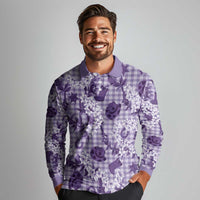 Mokihana Maile Ilima Leis - Paniolo Palaka Long Sleeve Polo Shirt - Hawaiian Poni Spirit LT9 - Polynesian Pride