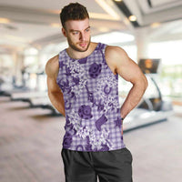 Mokihana Maile Ilima Leis Paniolo Palaka Men Tank Top Hawaiian Poni Spirit LT9 Purple - Polynesian Pride