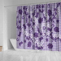 Mokihana Maile Ilima Leis Paniolo Palaka Shower Curtain Hawaiian Poni Spirit LT9 - Polynesian Pride