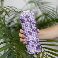 Mokihana Maile Ilima Leis Paniolo Palaka Skinny Tumbler Hawaiian Poni Spirit LT9 - Polynesian Pride