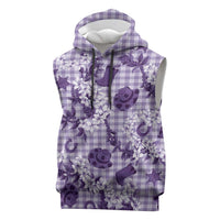 Mokihana Maile Ilima Leis Paniolo Palaka Sleeveless Hoodie Hawaiian Poni Spirit LT9 Purple - Polynesian Pride