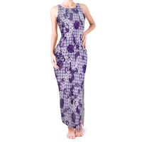 Mokihana Maile Ilima Leis Paniolo Palaka Tank Maxi Dress Hawaiian Poni Spirit LT9 Women Purple - Polynesian Pride