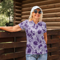 Mokihana Maile Ilima Leis Paniolo Palaka Women Polo Shirt Hawaiian Poni Spirit LT9 - Polynesian Pride