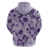 Mokihana Maile Ilima Leis Paniolo Palaka Zip Hoodie Hawaiian Poni Spirit LT9 - Polynesian Pride