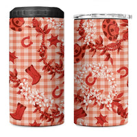 Mokihana Maile Ilima Leis Paniolo Palaka 4 in 1 Can Cooler Tumbler Hawaiian Ulaula Spirit LT9 One Size: 16 oz Red - Polynesian Pride