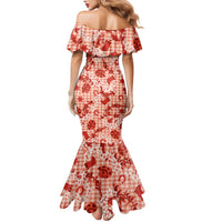 Mokihana Maile Ilima Leis Paniolo Palaka Family Matching Mermaid Dress and Hawaiian Shirt Hawaiian Ulaula Spirit LT9 - Polynesian Pride