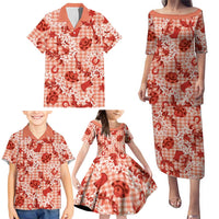 Mokihana Maile Ilima Leis Paniolo Palaka Family Matching Puletasi and Hawaiian Shirt Hawaiian Ulaula Spirit LT9 - Polynesian Pride